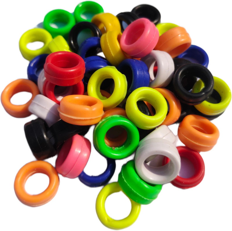 S.Blaze 40 Pcs Stylish , Colourful, Rubber Pigeon Ring Bird Shoulder Guard(M)