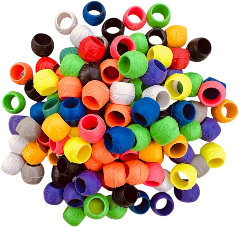 harry enterprises Small Soft Design Rubber Foot Ring for Pigeon Multicolor Pack of 10 Bird Shoulder Guard(M)