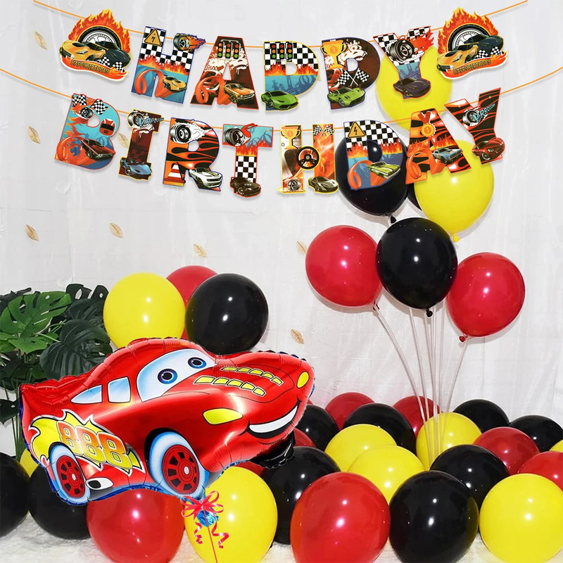 Rozi Decoration Car Theme Happy Birthday Decoration Items for Kids, Boy, Girl Birthday Decor(Set of 22)