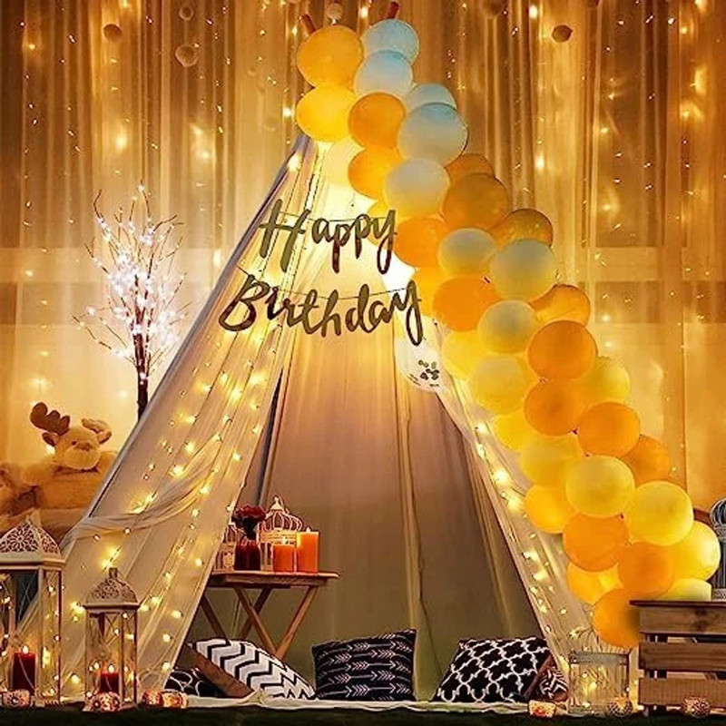 Inispire2Fashion SQE Golden Balloon Garland Birthday Tent Decoration Kit(Set of 26)