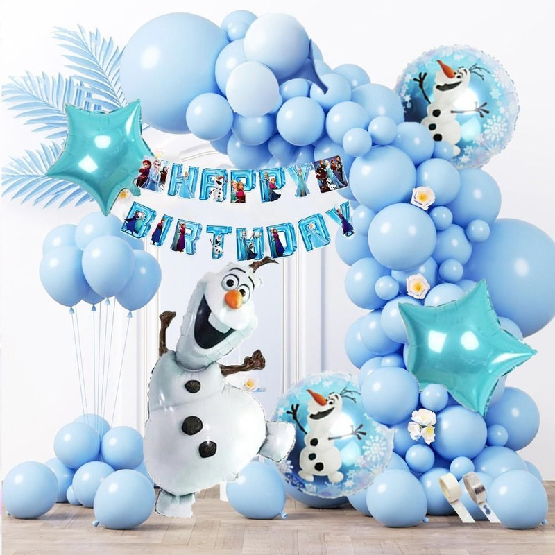 PopTheParty Olaf Theme Decoration Set – Magical Winter Party Décor(Set of 38)