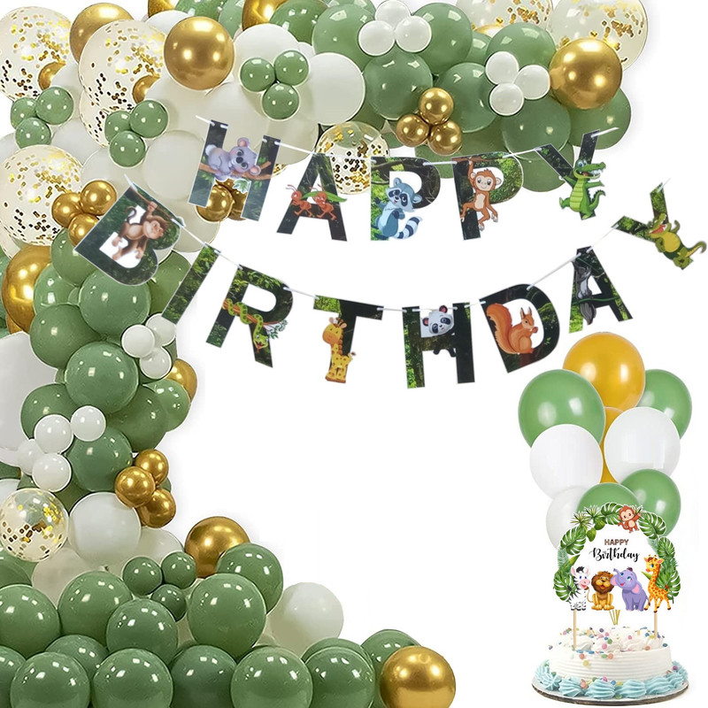 R G ACCESSORIES Green White Gold Balloons Combo Kit Of 65 Pcs For Party Decorations(Set of 65)