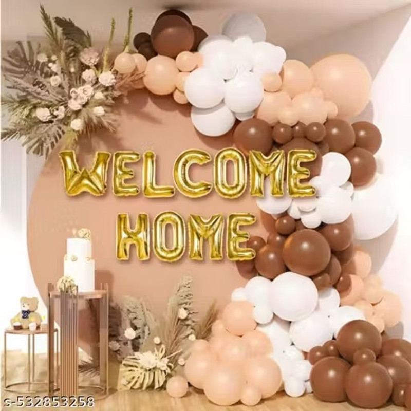 Emutz Welcome Home Decoration | Welcome Home Foil Banner(Set of 57)