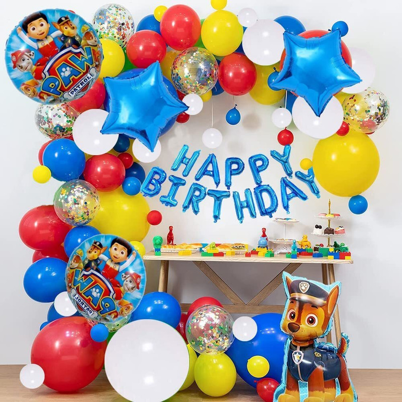 ZAMBOOREE Colorful Birthday Decoration Item | Paw Patrol Theme | Cartoon Balloons For Kids(Set of 51)