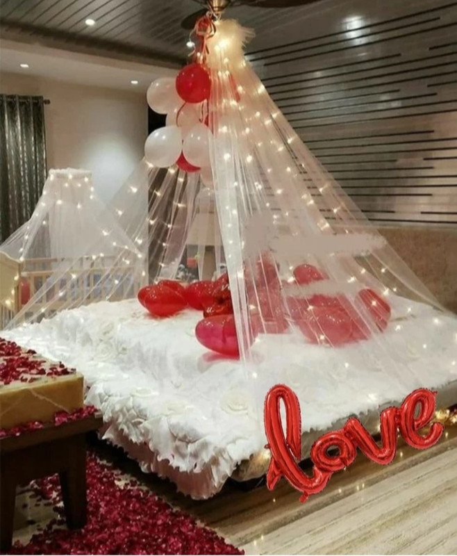 FLIPZONE Net Curtain Kit For Love, Bed Room, Wedding, Anniversary, set of 25(Set of 25)
