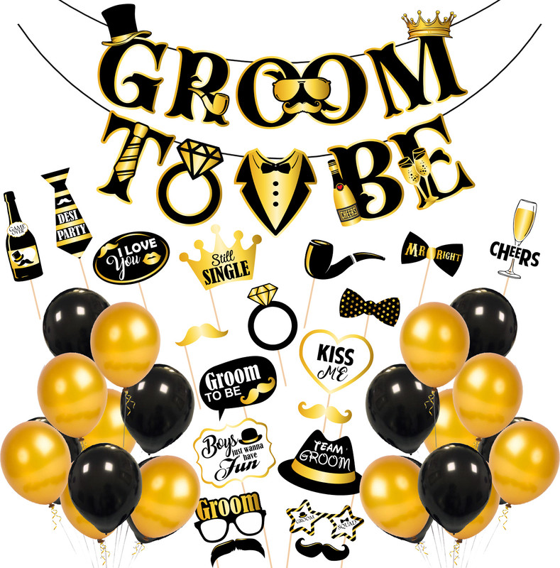 ZYOZI Bachelor Party Decorations for Men, Groom To Be Decorations,Wedding Decorations(Set of 45)