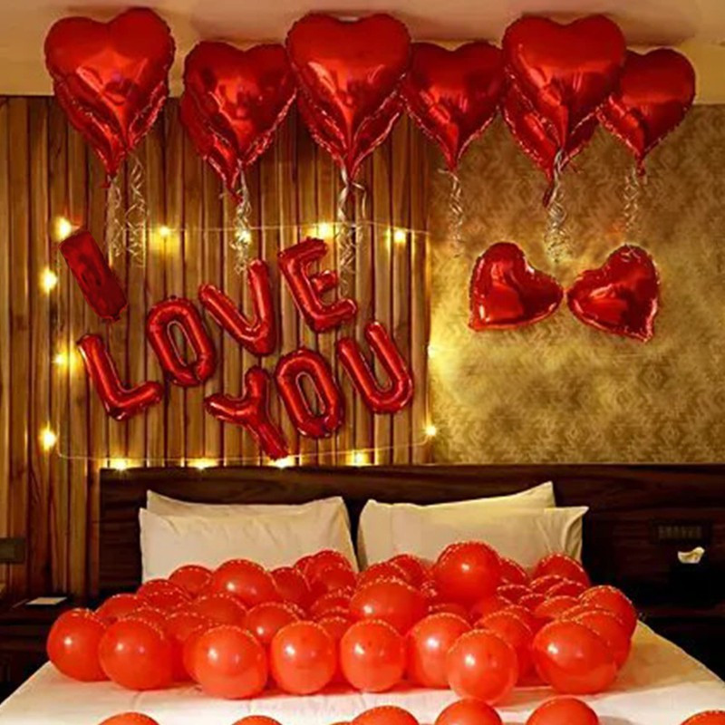 ZAMBOOREE ILoveYou Combo / Love You Balloon for Valentine / Valentine Balloons Decoration(Set of 49)