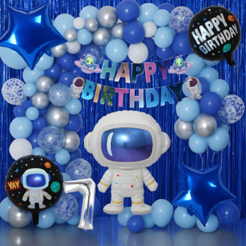 groovy dudz 7th Space Theme Birthday Decoration Kit - 55Pcs(Set of 55)