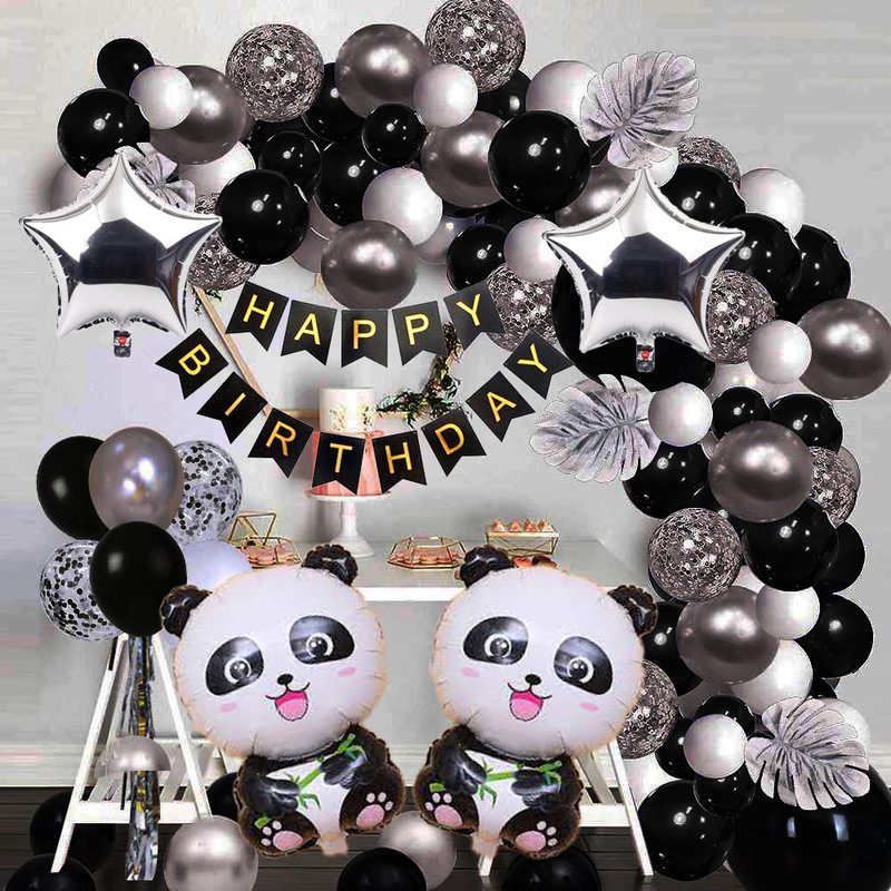 PARTY BREEZE panda theme birthday party combo set(Set of 35)