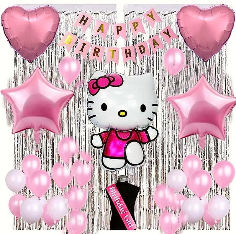 groovy dudz Hello Kitty Birthday Party Decoration Theme(Set of 52)