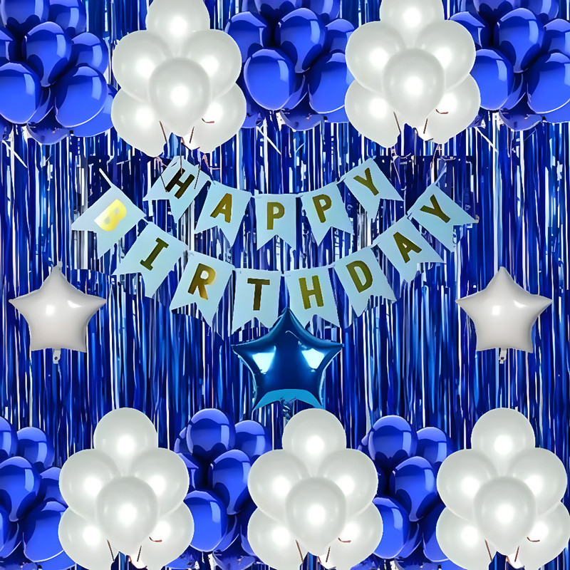 SQE Happy Birthday Balloons Party Decoration Kit items 46Pcs combo set decor for HBD(Set of 46)