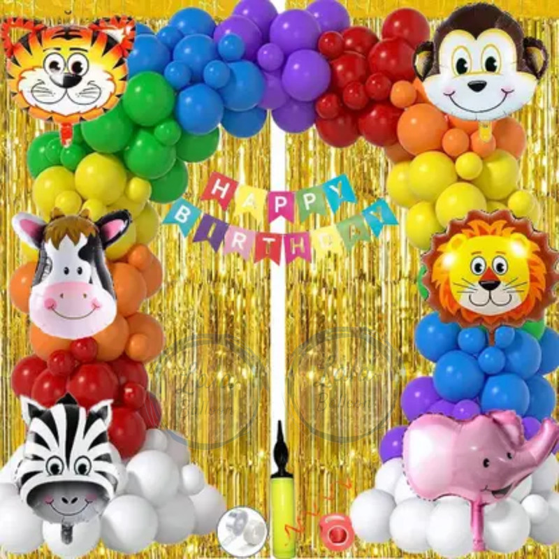 lala balloon jungle-theme-birthday-decorations(Set of 41)