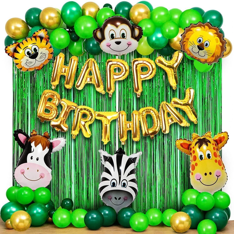 PARTY MIDLINKERZ Animal Birthday Decoration kit set items Combo for Kids, Girls, Boys(Set of 40)
