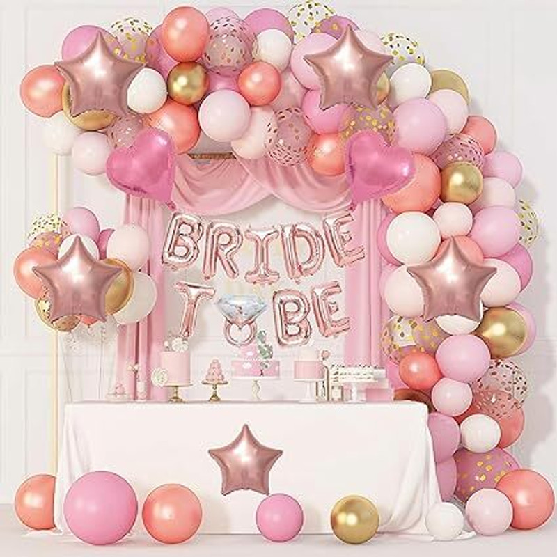 ANILOONS Bridal Shower Decoration Set, Rose Gold and Pink Balloon(Set of 70)