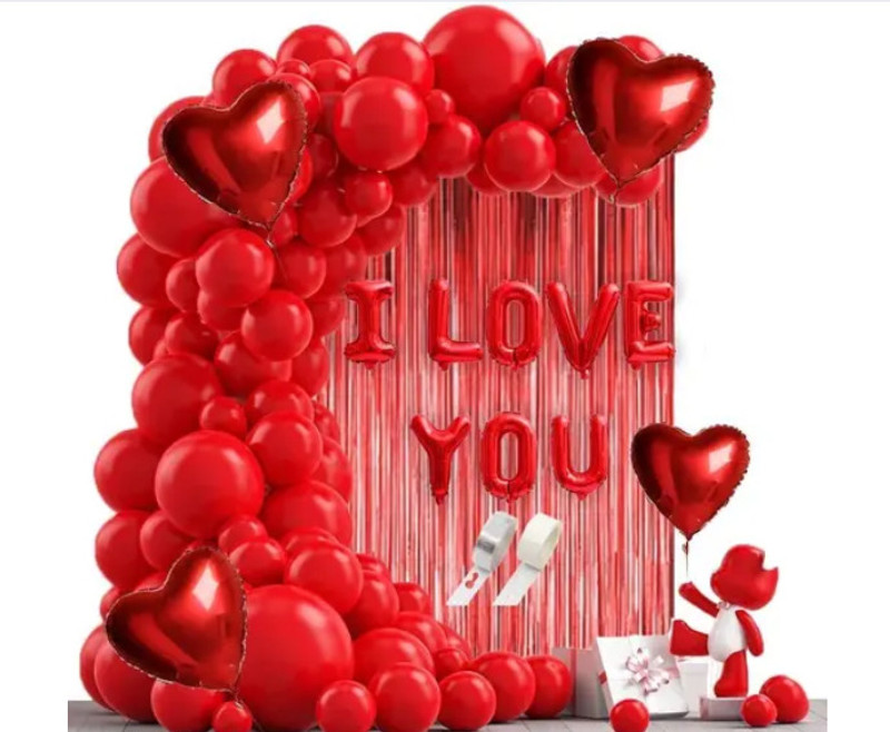 PARTY BREEZE valentine day theme decorations balloonsitems kit combo l love you balloons net(Set of 40)