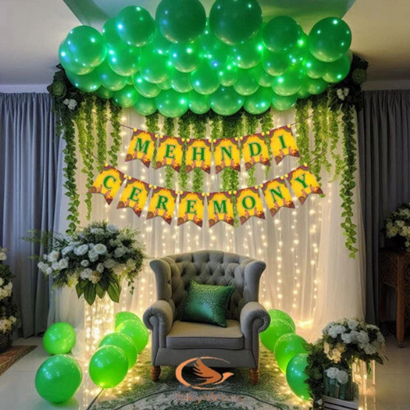 SKYWINS Mehendi Decoration Items For Home| Mehndi Decoration Items(Set of 35)