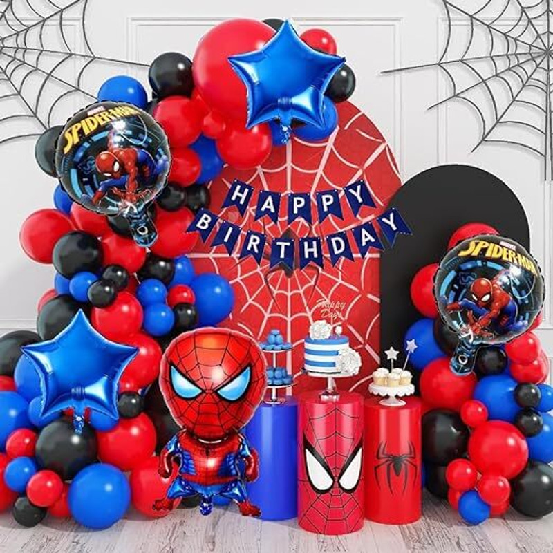 AERLOONZILLA Super Hero Birthday Party Decoration Set, Balloon Arch Kit Happy Birthday Banner(Set of 69)