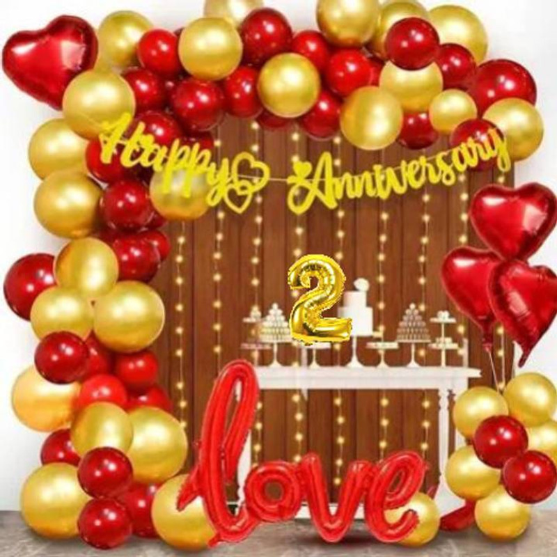 AERLOONZILLA Romantic 2nd Anniversary Decoration set