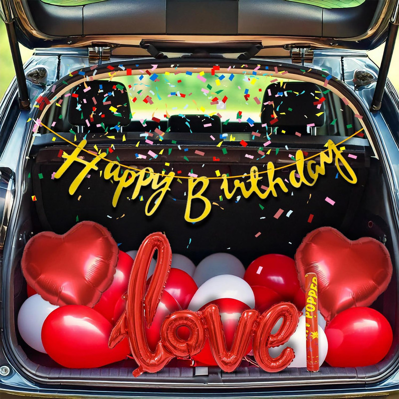 SOI Car Birthday Decoration Kit, Happy Birthday Balloons,(Set of 24)