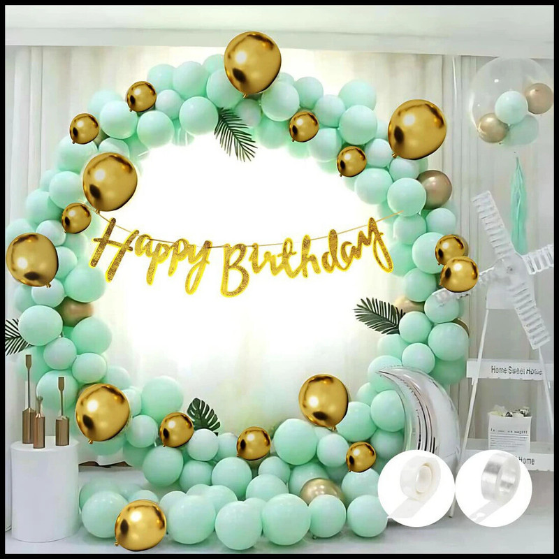 BUC Birthday Decorations Kit With Pump Banner Light Pack 53 Bday Party Balloon Combo(Set of 53)