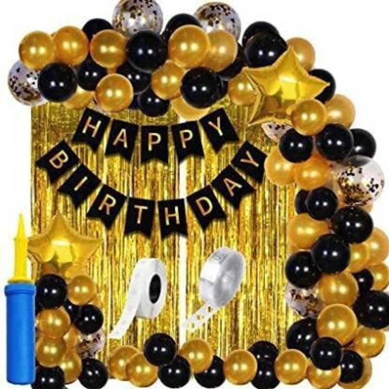 PARTY MIDLINKERZ Printed Happy Birthday Decoration kit Combo - 61 Pcs for Birthday Decor(Set of 61)