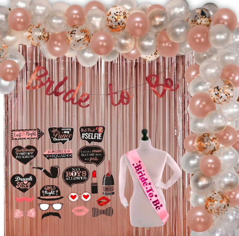 R2R Bride to Be Decoration Set Combo Bridal Shower Decorations Kit(Set of 59)