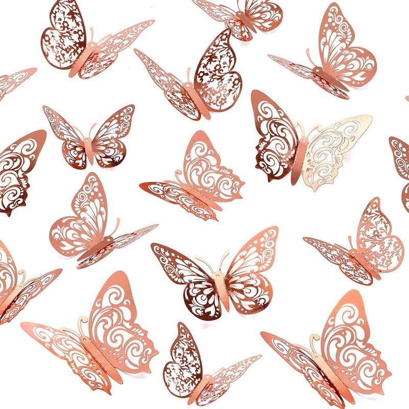 specialyou.in Special You 24 pcs 3D rose gold butterfly for Decoration items for wall decor(Set of 24)