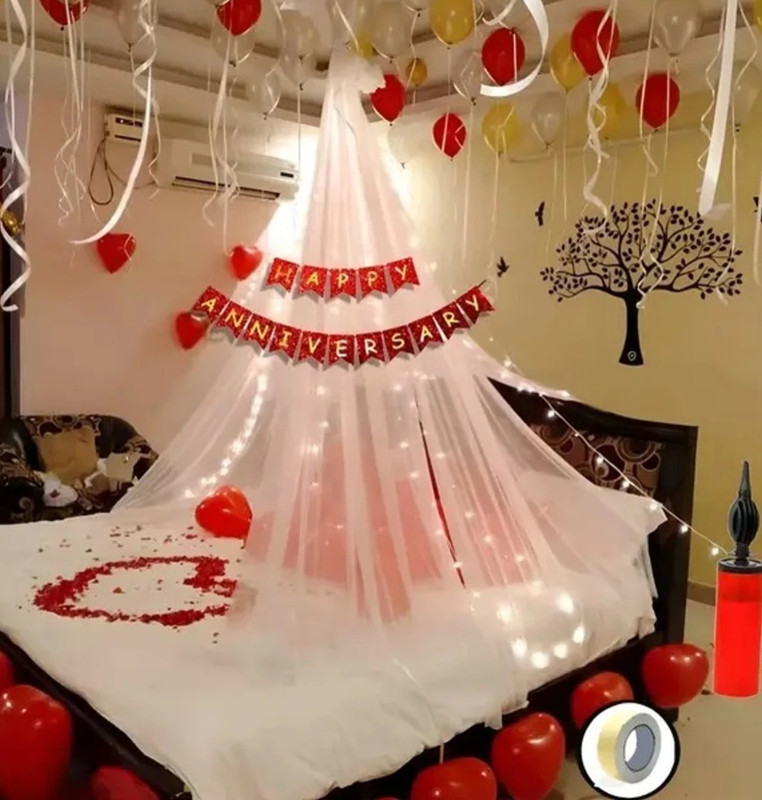 tigorik Royal Red Love Anniversary Decoration Combo(Set of 38)