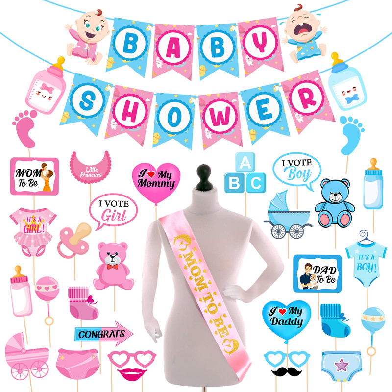 ZYOZI Baby Shower Decorations,Baby Shower Party Supplies For Baby Shower Theme Party(Set of 32)