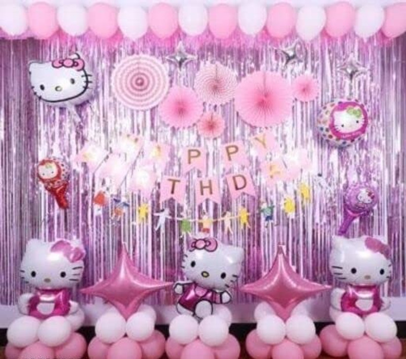 ZYRIC Hello kitty Birthday Decoration Kits(Set of 34)