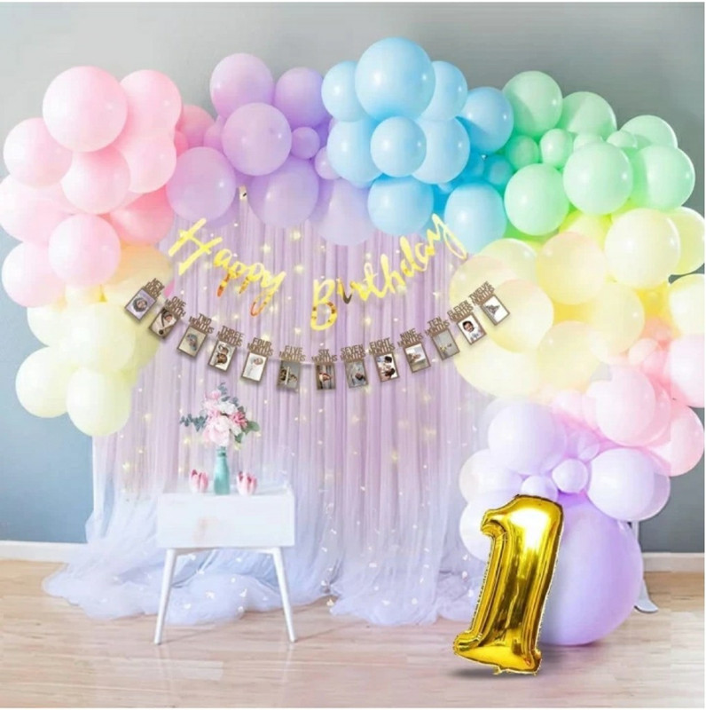 FLIPZONE 1st Birthday Decorations Kit For Baby Boy - Kids HBD Decoration, Pack Of 60(Set of 60)