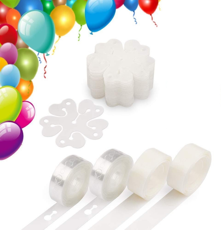 RJV Global Balloon Decoration 2 Arch Strip 2 Glue Roll & 6 Flower Clips for Party Birthday(Set of 10)