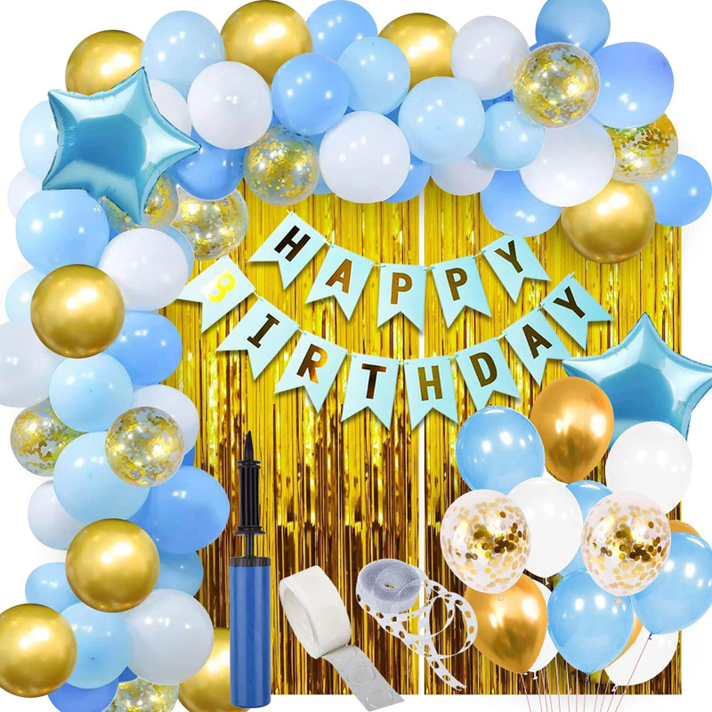 BUC 63 Ballloon , happy Birthday, Net Curtain(Set of 63)