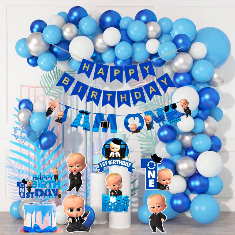 R2R 1st Birthday Boss Baby Theme Balloon Arch Decoration Boss Baby Theme(Set of 51)