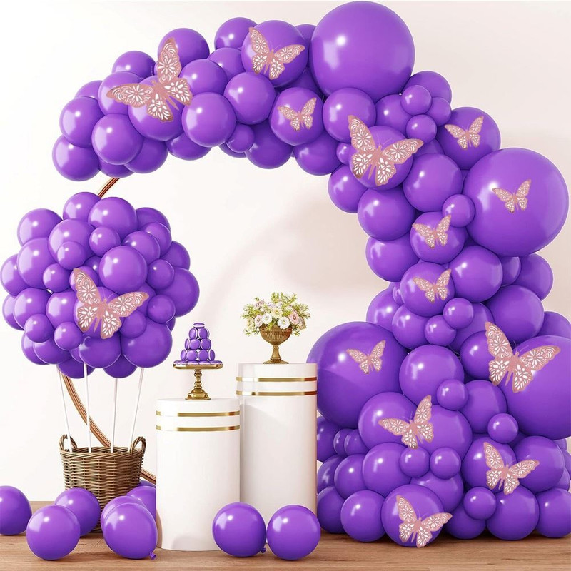 PopTheParty Birthday Party Decoration with Balloons Wall Decoration Butterfly Set of 64