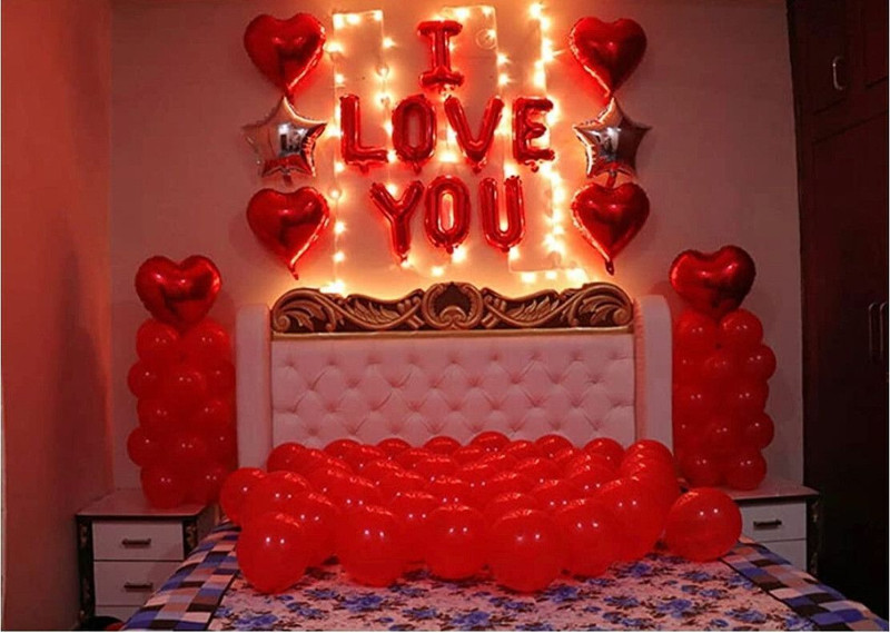 PARTY MIDLINKERZ Love You Balloons for Decoration /Valentines Day Decoration Items / Surprise(Set of 42)