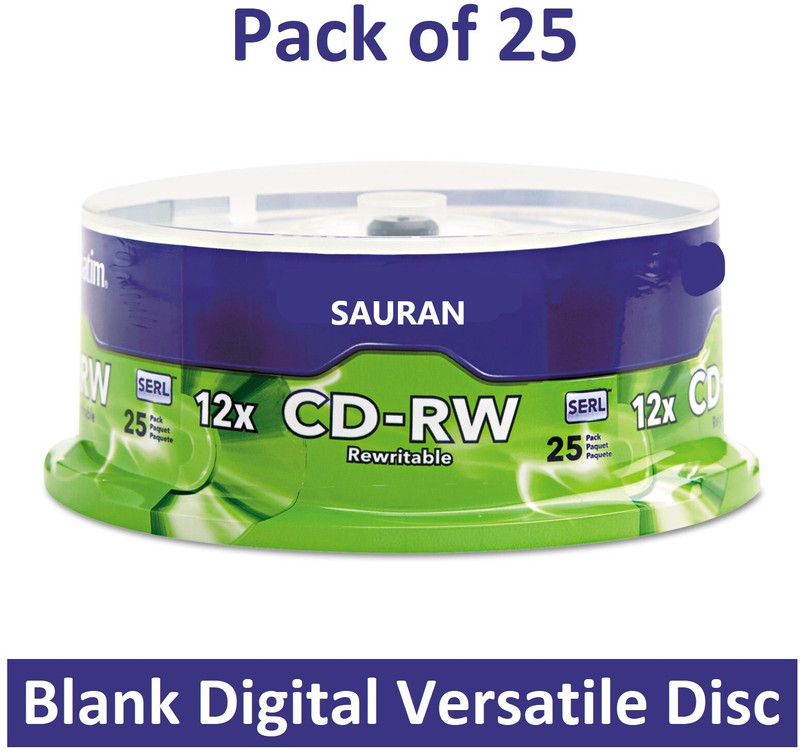 Sauran DVD Rewritable Pack of 5 Blank Digital Versatile Disc Ultra Clear DVD 4.7 GB