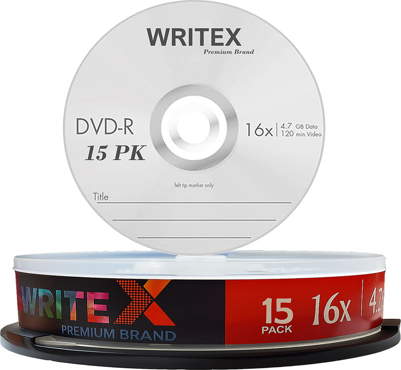 Writex DVD Recordable SPINDLE CAKE BOX PACK 0F 10 4.7 GB