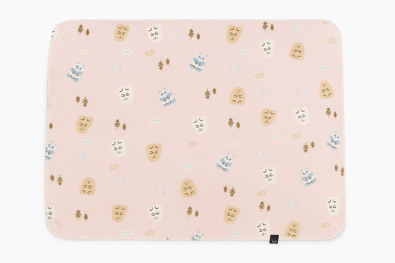 MiniFab Animal Crib Fleece Blanket for  Mild Winter(Polyester, Pink)