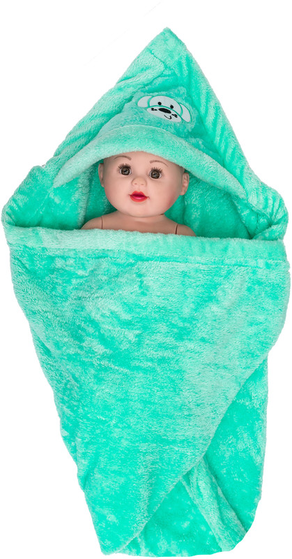 SIDLY PIDLY Solid Crib AC Blanket for  AC Room(Fur, SEA-GREEN)