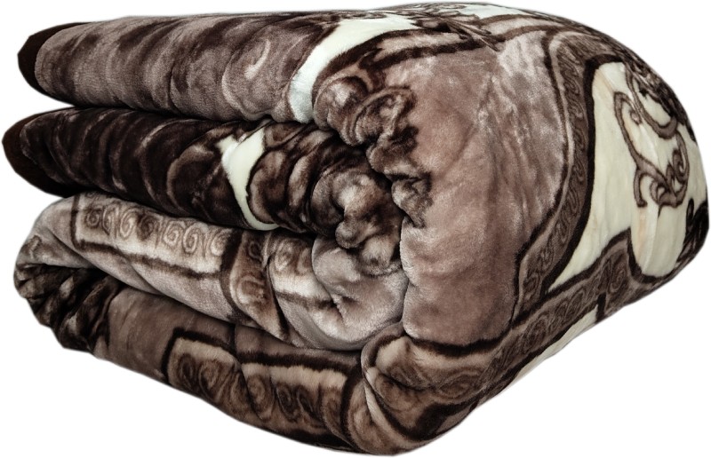 HOMIEE Floral Double Weighted Blanket for Heavy Winter(Microfiber, Brown)