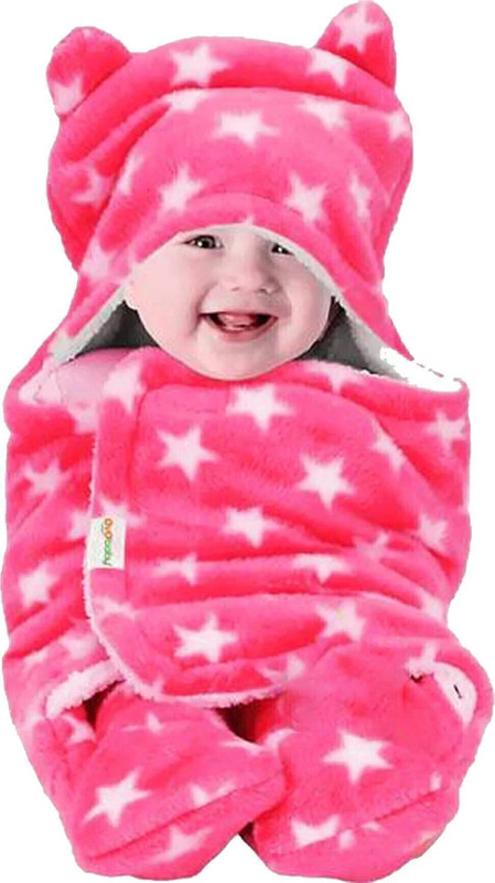 Oyo Baby Printed Single Fleece Blanket for  Heavy Winter(Woollen Blend, Pink)