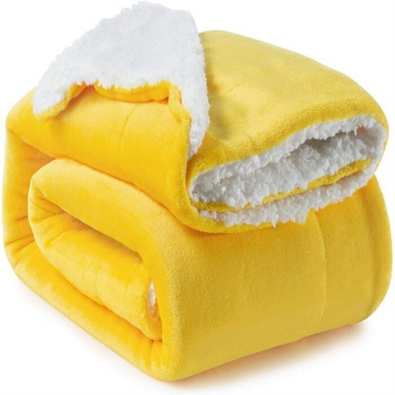 BRANDONN Solid Crib AC Blanket for  AC Room(Microfiber, Yellow)
