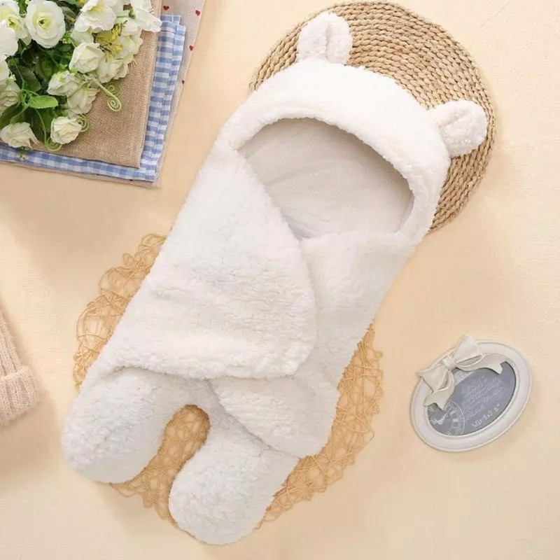 LittleFly 3 in 1 Fur Baby Blanket Safety Sleeping Bag for Babies Sleeping Bag(White)