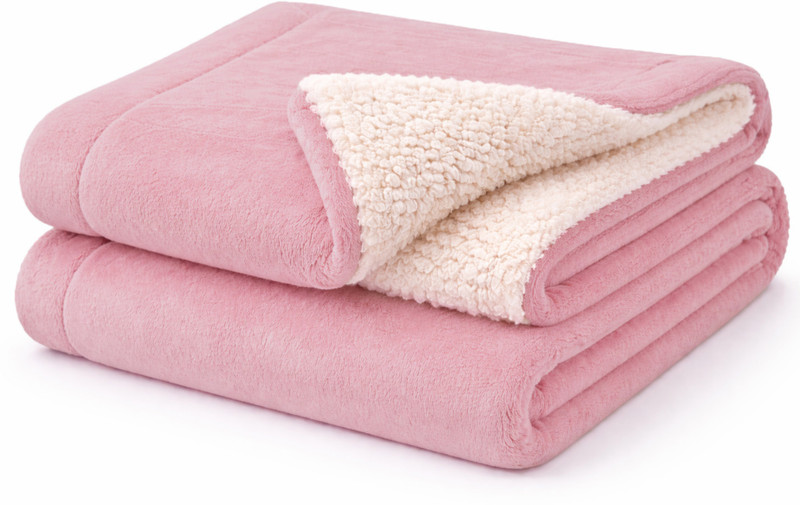BSB HOME Self Design Crib Crib Baby Blanket for  Heavy Winter(Fur, Pink2)