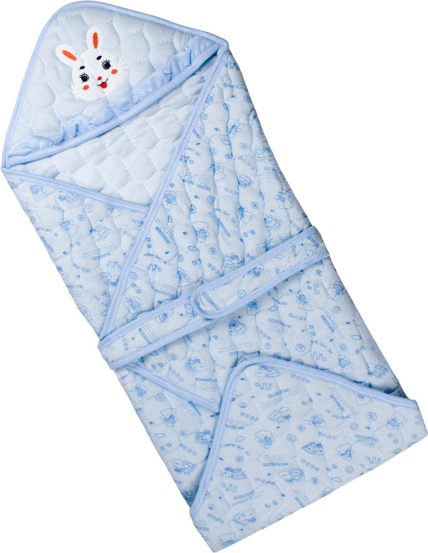 Bubs & Cubs Embroidered, Printed Single Swaddling Baby Blanket for  Mild Winter(Cotton, Blue)
