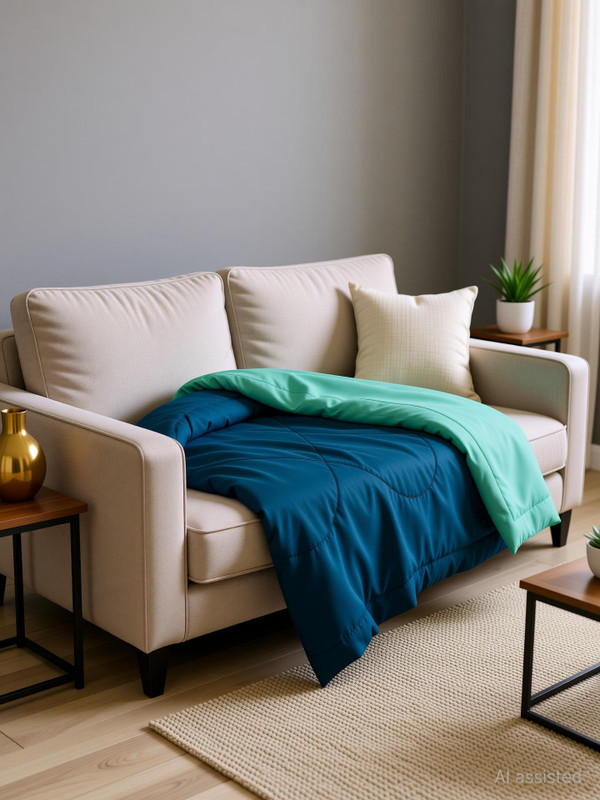 KEA Solid Double Comforter for Heavy Winter(Microfiber, Teal Green, Aqua Blue)