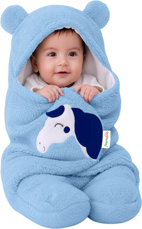 Oyo Baby Solid Single Woollen Blanket for  AC Room(Woollen Blend, Blue)