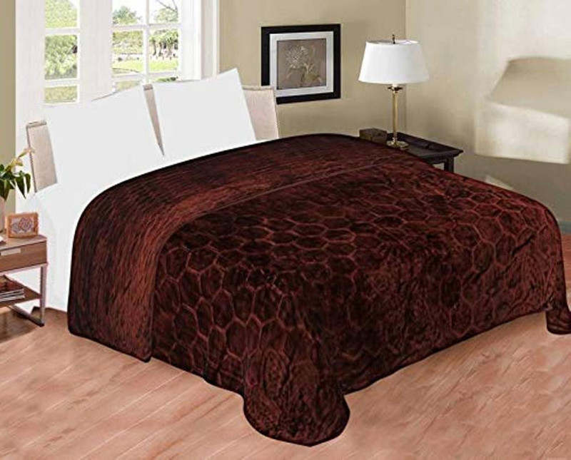 V.R.ENTERPRISES Self Design Double AC Blanket for  AC Room(Microfiber, Maroon)