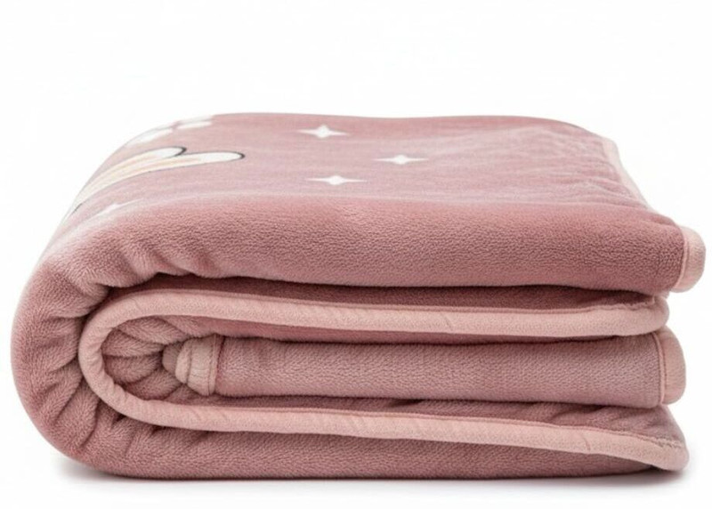 Kukoonary Cartoon Crib Hooded Baby Blanket for  Mild Winter(Polyester, Onion Pink)